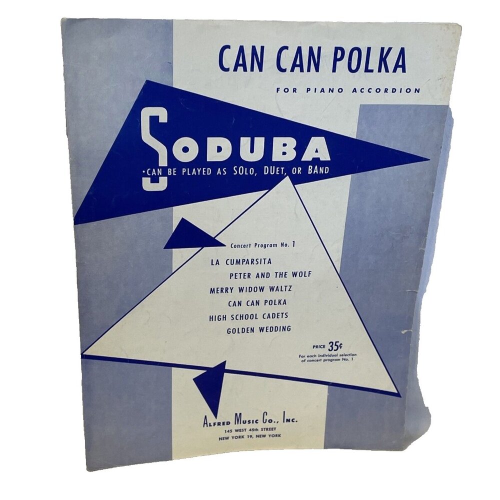 Can Can Polka Accordion Sheet Music Offenbach 1951 Alfred Music Co. SODUBA